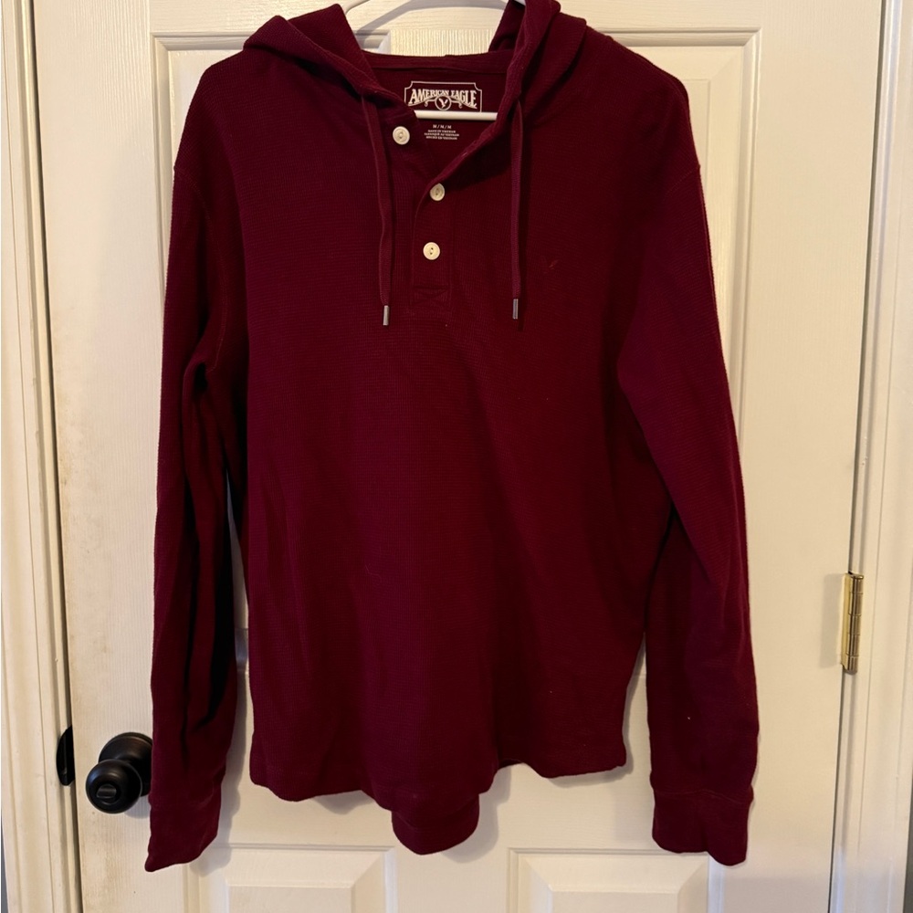 American Eagle Outfitters Burgundy Hooded Top